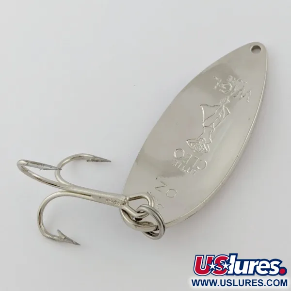 Vintage  Seneca Little Cleo (Hula Girl), 3/4oz nickel/blue fishing spoon #24174
