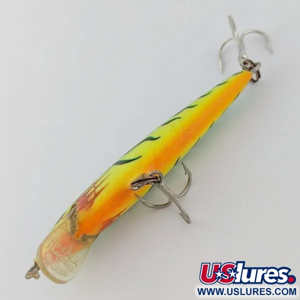 Vintage   Rapala Original Floater F7 , 1/8oz  Fire Tiger fishing lure #24175