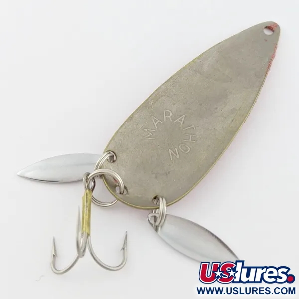 Vintage  Marathon  Marathon, 3/5oz white/red fishing spoon #24180