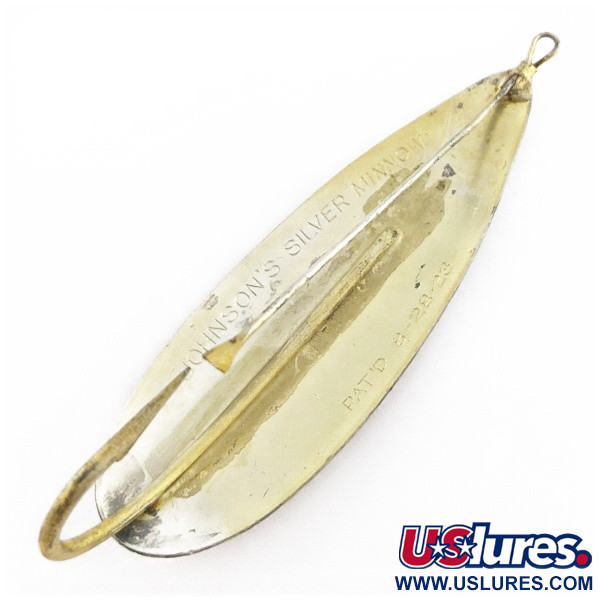 Vintage   Johnson Silver Minnow, 1oz silver/gold fishing spoon #24182