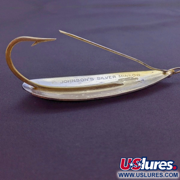Vintage   Johnson Silver Minnow, 1oz silver/gold fishing spoon #24182
