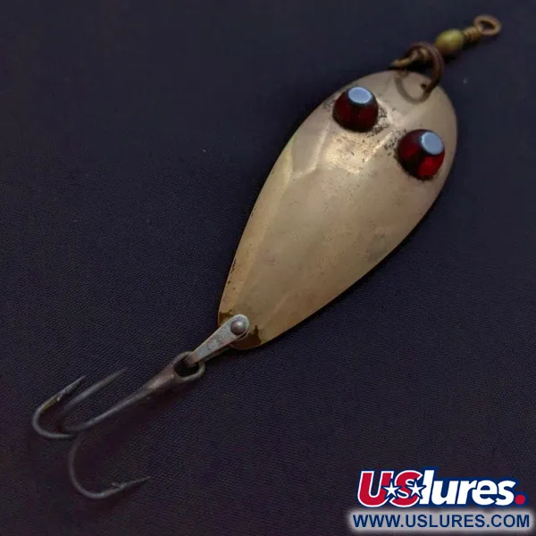 Vintage   Paul Bunyan Flash eye spoon, 3/5oz coppe/red eyes fishing spoon #24183