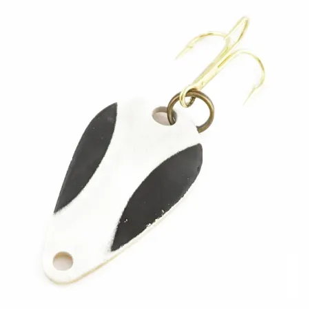 Vintage Acme K.O. Wobbler, 1/8oz white/black/gold fishing spoon #24191