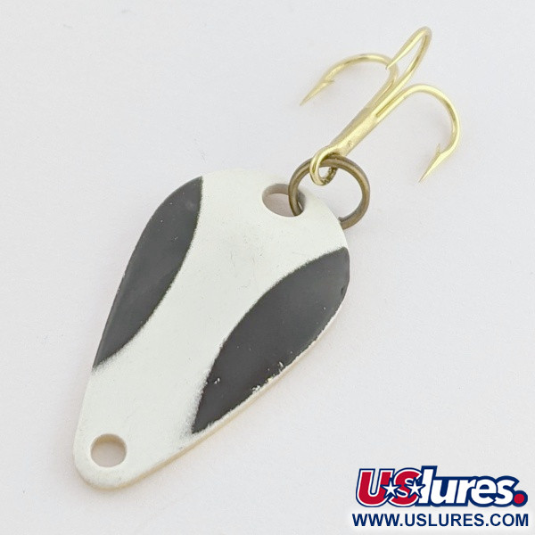 Vintage   Acme K.O. Wobbler, 1/8oz white/black/gold fishing spoon #24191
