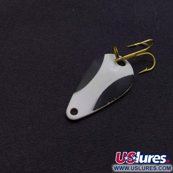Vintage   Acme K.O. Wobbler, 1/8oz white/black/gold fishing spoon #24191