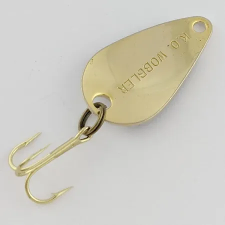 Vintage Acme K.O. Wobbler, 1/8oz white/black/gold fishing spoon #24191