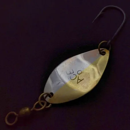 Vintage Otto's ACE BAITS, 3/32oz nickel/brass fishing spoon #24193