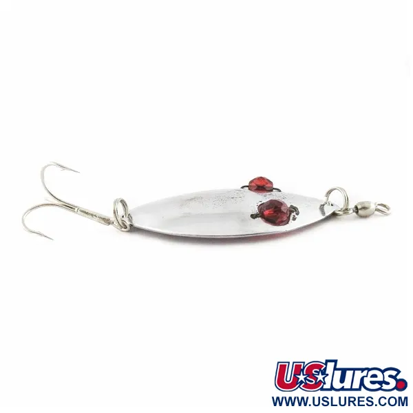 Vintage   Hofschneider Red Eye Wiggler, 1oz nickel/red fishing spoon #24196