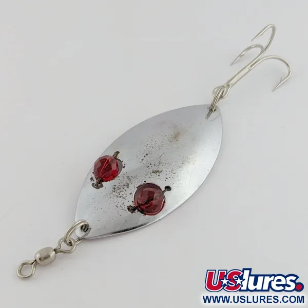 Vintage   Hofschneider Red Eye Wiggler, 1oz nickel/red fishing spoon #24196