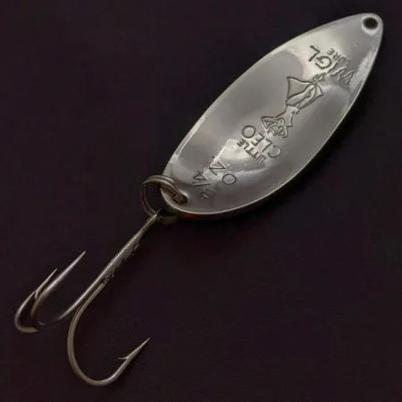 Vintage Seneca Little Cleo (Hula Girl), 3/4oz nickel/blue fishing spoon #24198
