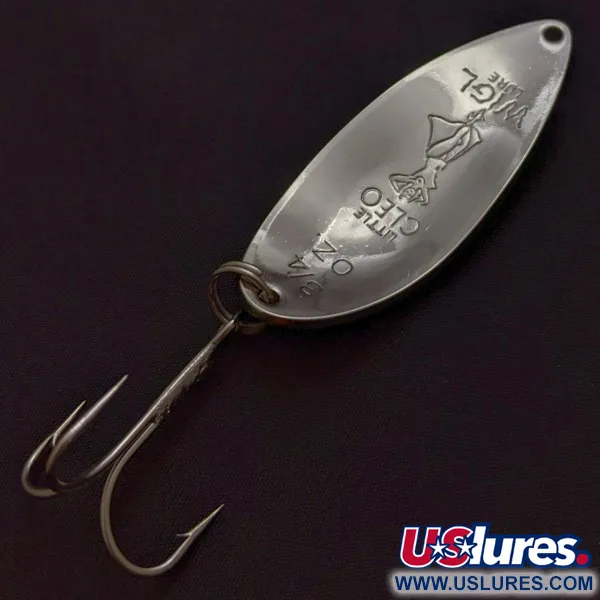 Vintage  Seneca Little Cleo (Hula Girl), 3/4oz nickel/blue fishing spoon #24198
