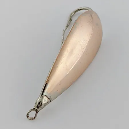 Vintage Johnson Silver Minnow Weedless, 1/3oz silver/copper fishing spoon #24203