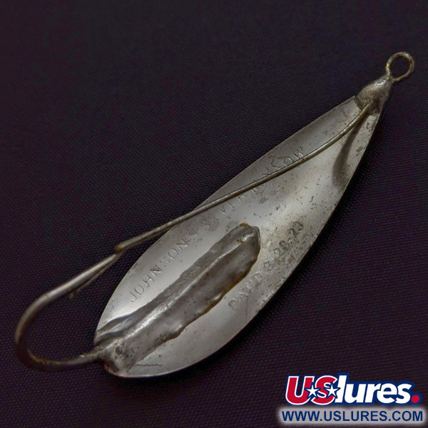 Vintage   Johnson Silver Minnow Weedless, 1/3oz silver/copper fishing spoon #24203