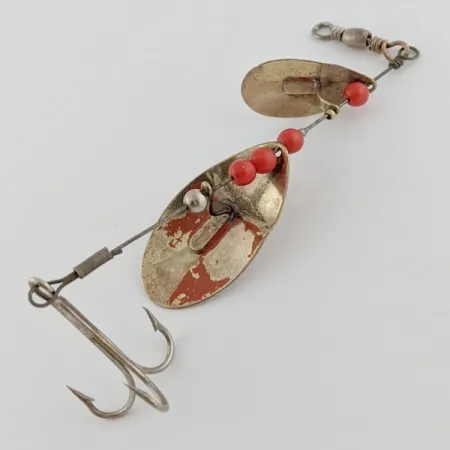 Vintage Weller June-Bug, 1/4oz silver/gold spinning lure #24206