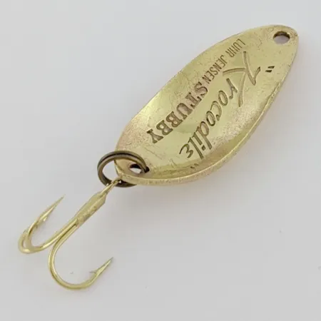Vintage Luhr Jensen Lil' Kroc (Krocodile Stubby), 3/16oz brass fishing spoon #24208