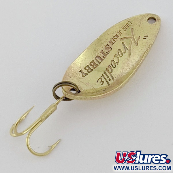 Vintage  Luhr Jensen Lil' Kroc (Krocodile Stubby), 3/16oz brass fishing spoon #24208