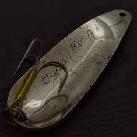 Vintage Weber Gypsy King 0, 2/5oz nickel fishing spoon #24209