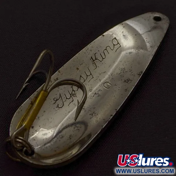 Vintage  Weber Gypsy King 0, 2/5oz nickel fishing spoon #24209