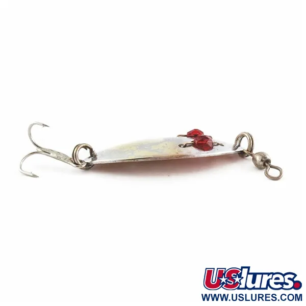 Vintage   Hofschneider Red Eye Junior, 1/4oz silver/brass/red eyes fishing spoon #24210