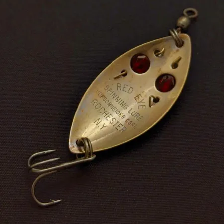 Vintage Hofschneider Red Eye Junior, 1/4oz silver/brass/red eyes fishing spoon #24210