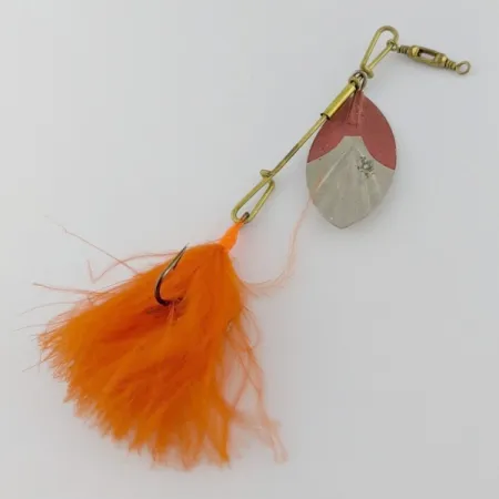 Vintage G.M. Skinner 4 ( pat. Canada 1874), 1/4oz nickel/red spinning lure #24225