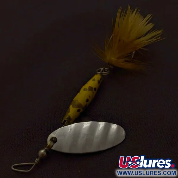 Vintage Glen Evans Shyster, 1/4oz yellow/nickel spinning lure #24226