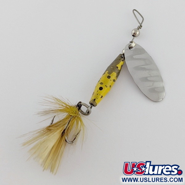 Vintage   Glen Evans Shyster, 1/4oz yellow/nickel spinning lure #24226
