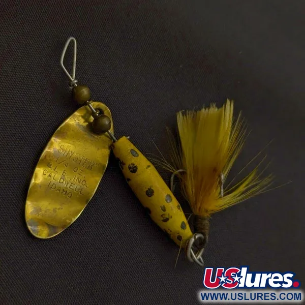 Vintage Glen Evans Shyster, 1/4oz yellow/gold spinning lure #24227