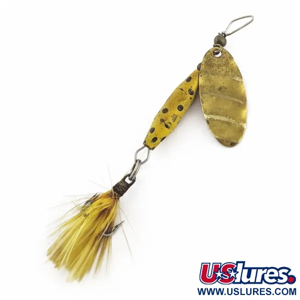 Vintage Glen Evans Shyster, 1/4oz yellow/gold spinning lure #24227