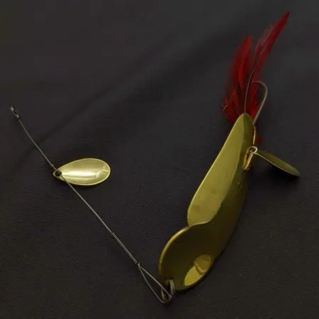 Vintage Heddon King Stanley, 3/4oz Gold/red fishing spoon #24228