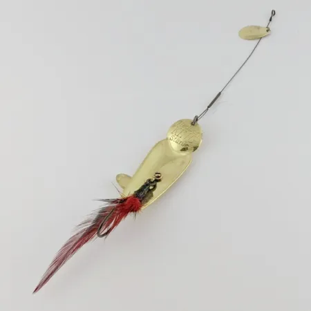 Vintage Heddon King Stanley, 3/4oz Gold/red fishing spoon #24228