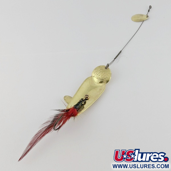 Vintage   Heddon King Stanley, 3/4oz Gold/red fishing spoon #24228
