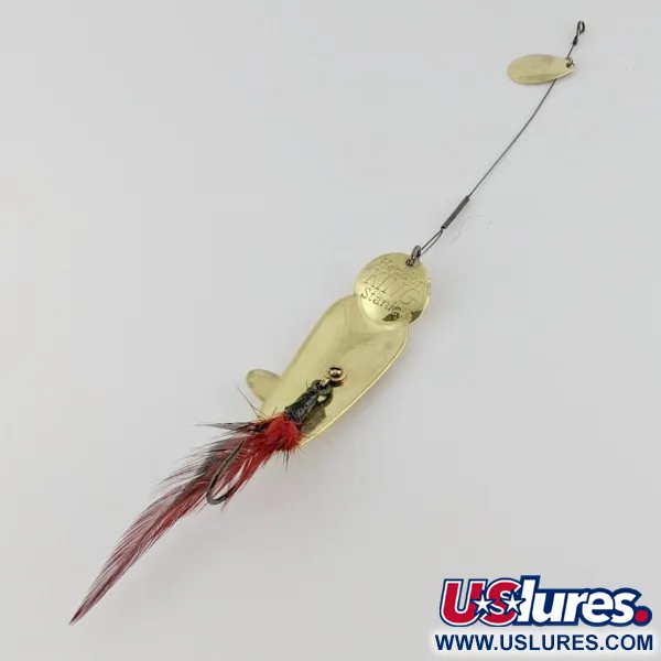 Vintage Heddon King Stanley, 3/4oz Gold/red fishing spoon #24228