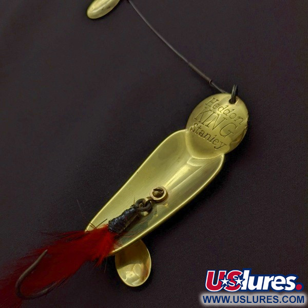 Vintage   Heddon King Stanley, 3/4oz Gold/red fishing spoon #24228