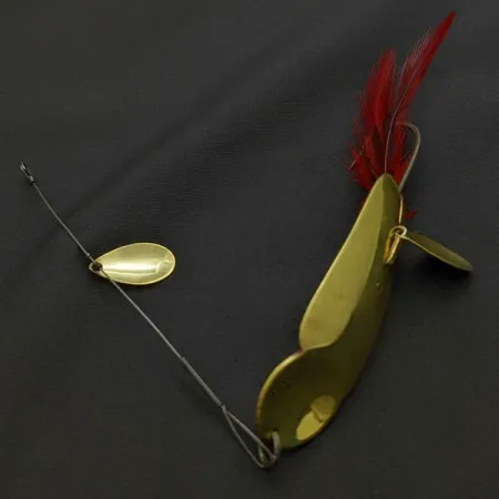 Vintage Heddon King Stanley, 3/4oz Gold/red fishing spoon #24228