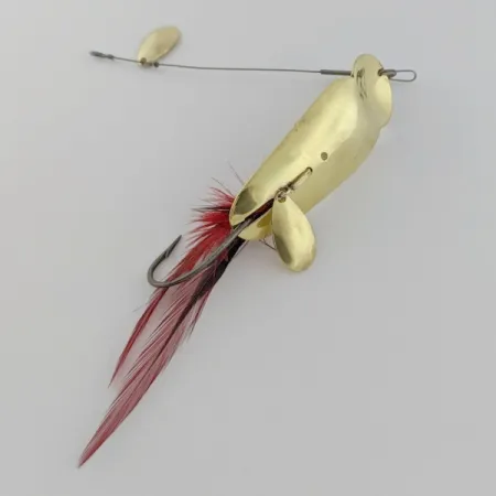 Vintage Heddon King Stanley, 3/4oz Gold/red fishing spoon #24228
