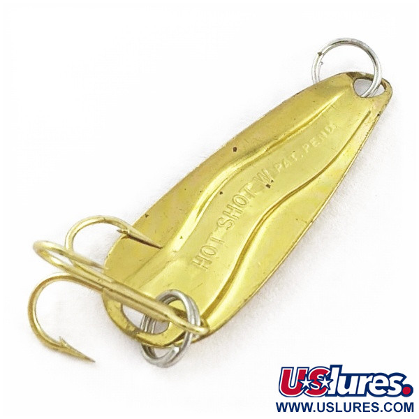 Vintage   Luhr Jensen Hot Shot W, 3/64oz gold fishing spoon #24230