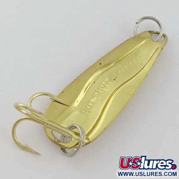 Vintage Luhr Jensen Hot Shot W, 3/64oz gold fishing spoon #24230