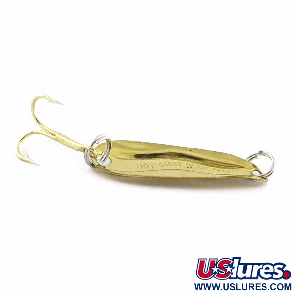 Vintage   Luhr Jensen Hot Shot W, 3/64oz gold fishing spoon #24230