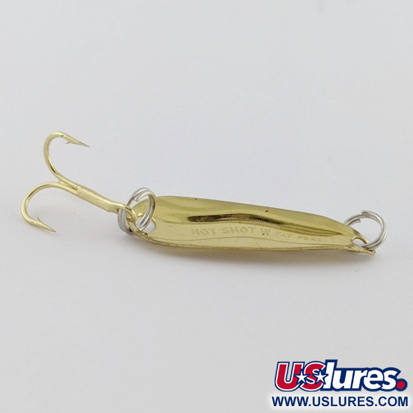 Vintage   Luhr Jensen Hot Shot W, 3/64oz gold fishing spoon #24230