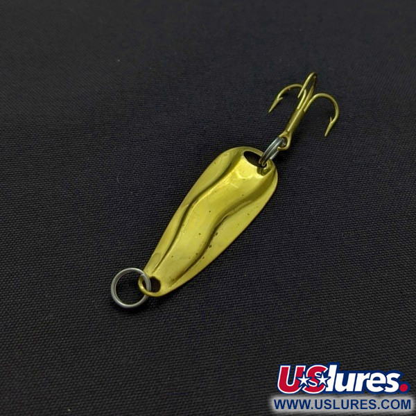 Vintage   Luhr Jensen Hot Shot W, 3/64oz gold fishing spoon #24230