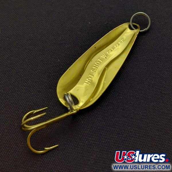 Vintage   Luhr Jensen Hot Shot W, 3/64oz gold fishing spoon #24230
