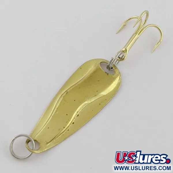 Vintage Luhr Jensen Hot Shot W, 3/64oz gold fishing spoon #24230
