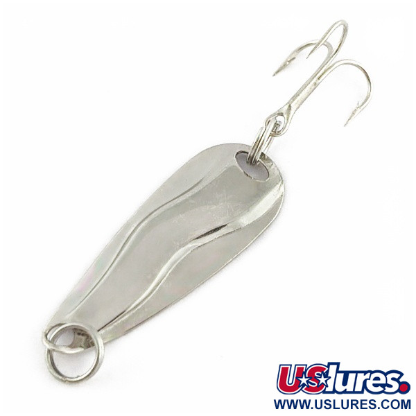 Vintage   Luhr Jensen Hot Shot W, 3/64oz nickel fishing spoon #24231