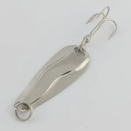 Vintage Luhr Jensen Hot Shot W, 3/64oz nickel fishing spoon #24231