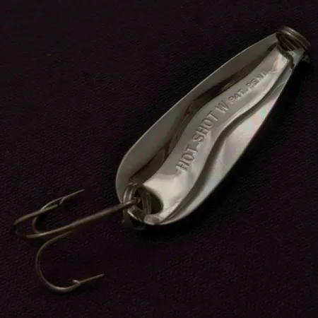 Vintage Luhr Jensen Hot Shot W, 3/64oz nickel fishing spoon #24231