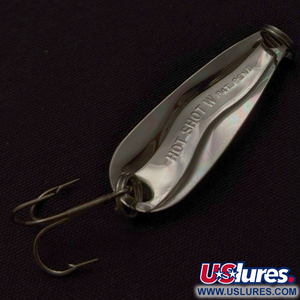 Vintage   Luhr Jensen Hot Shot W, 3/64oz nickel fishing spoon #24231