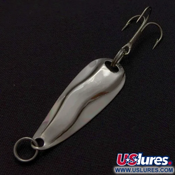 Vintage Luhr Jensen Hot Shot W, 3/64oz nickel fishing spoon #24231
