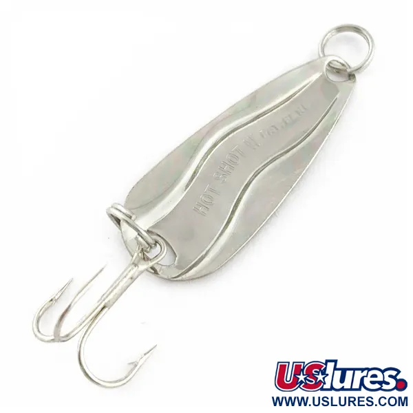Vintage Luhr Jensen Hot Shot W, 3/64oz nickel fishing spoon #24231