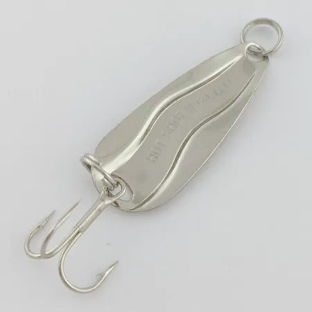 Vintage Luhr Jensen Hot Shot W, 3/64oz nickel fishing spoon #24231